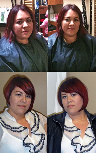 before and after Bella Hair Designs a San Antonio Salon